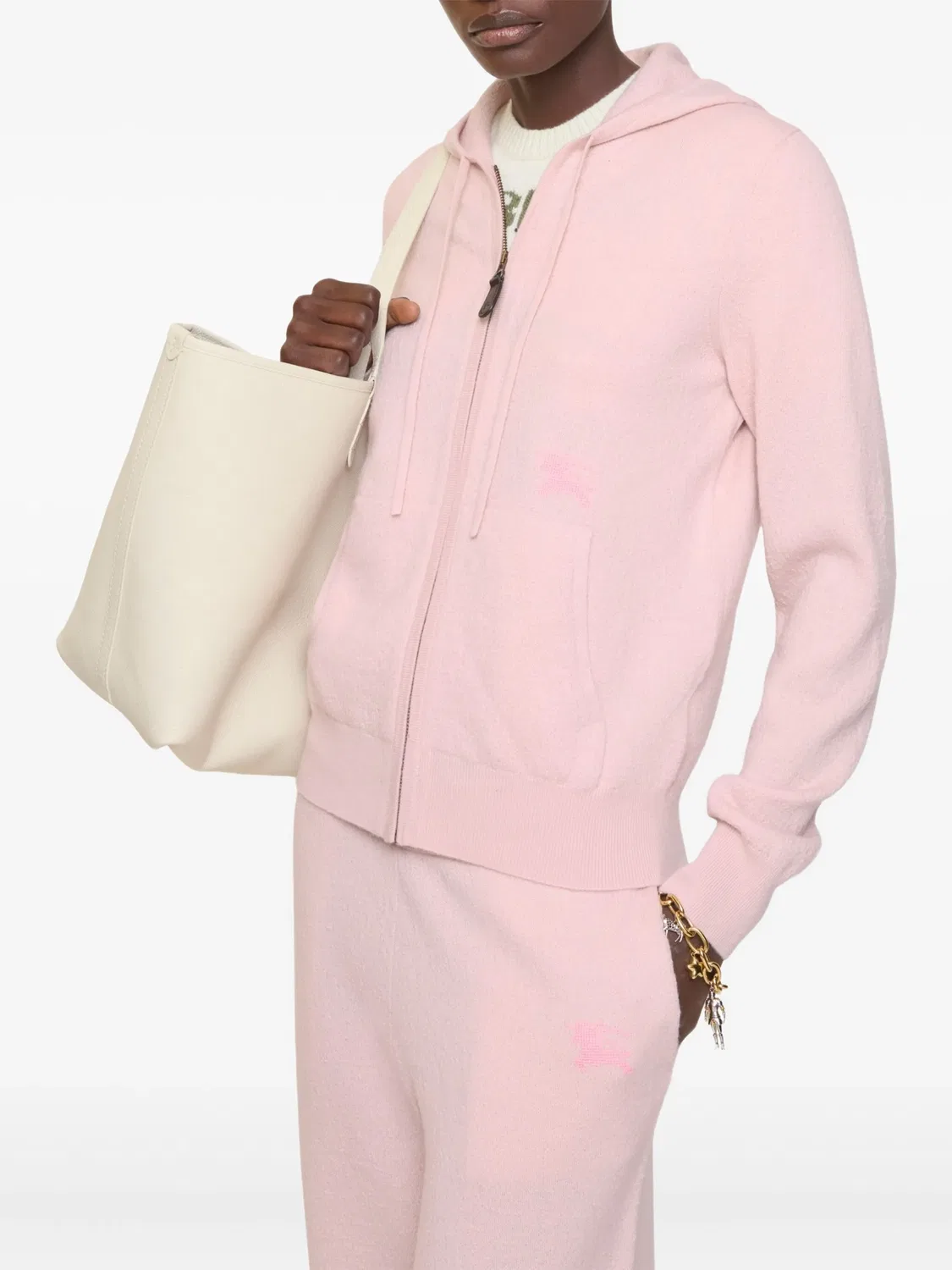 Худи Equestrian Knight на молнии Burberry, розовый — фото 2