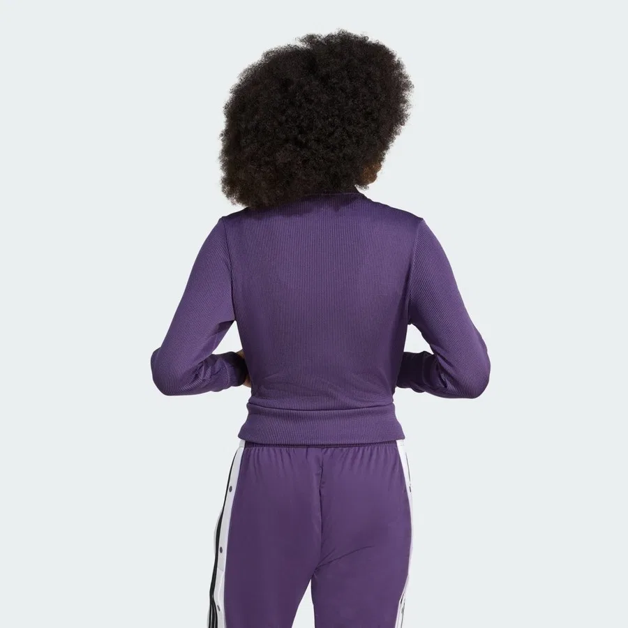 Женский спортивный топ с длинным рукавом Firebird Adicolor Knit Track Top adidas, Aurora — фото 2