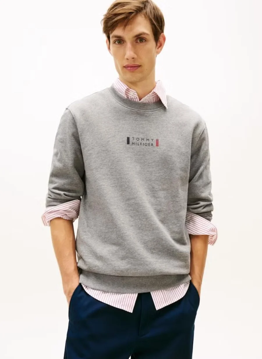 Свитшот Tommy Hilfiger Brand Love, серый