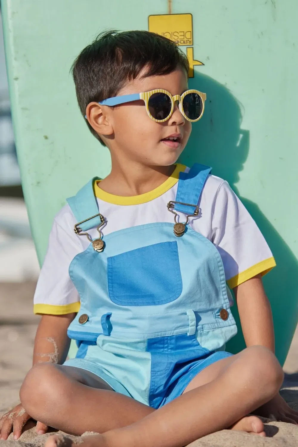 Детская футболка The Jack Tee Dotty Dungarees, Yellow — фото 4