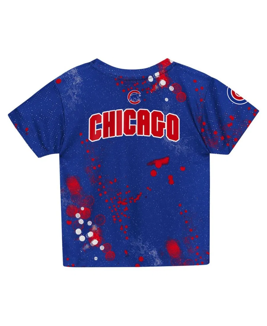 Комплект из футболки и шорт для фанатов Chicago Cubs, с принтом Outerstuff, Royal — фото 3