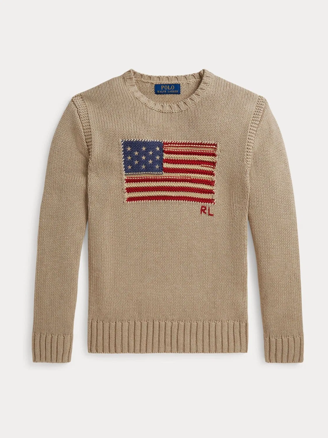 Джемпер с флагом Polo Ralph Lauren, Natural