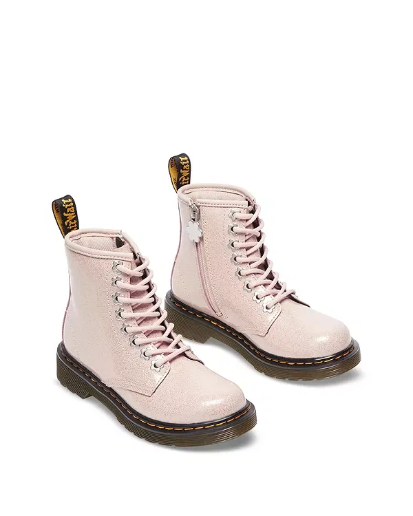 Детские ботинки Dr. Martens 1460 с блестками, розовые — фото 3