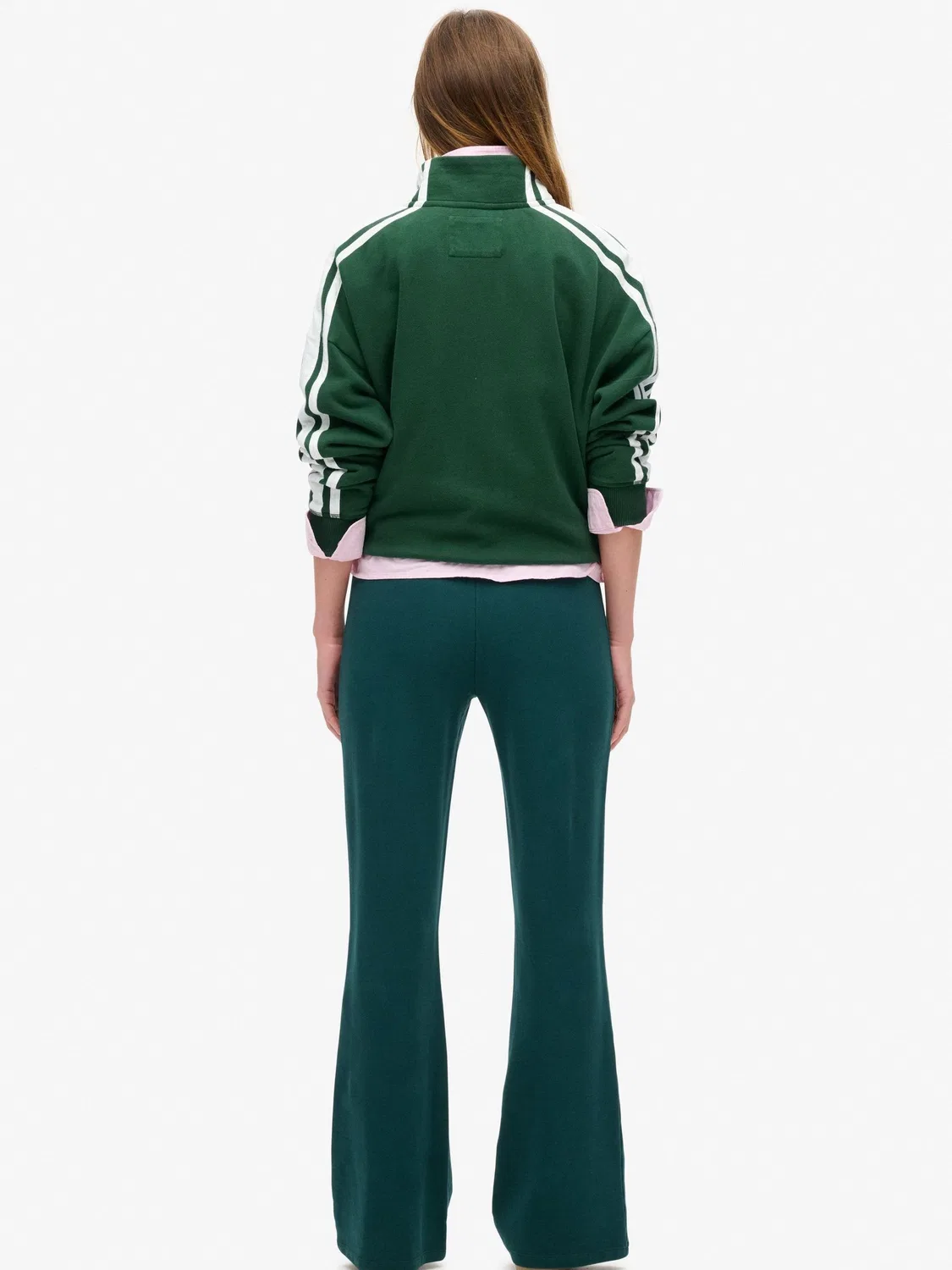 Толстовка оверсайз Athletic Essentials Applique Loose Zip Track Top Superdry, зеленый — фото 2
