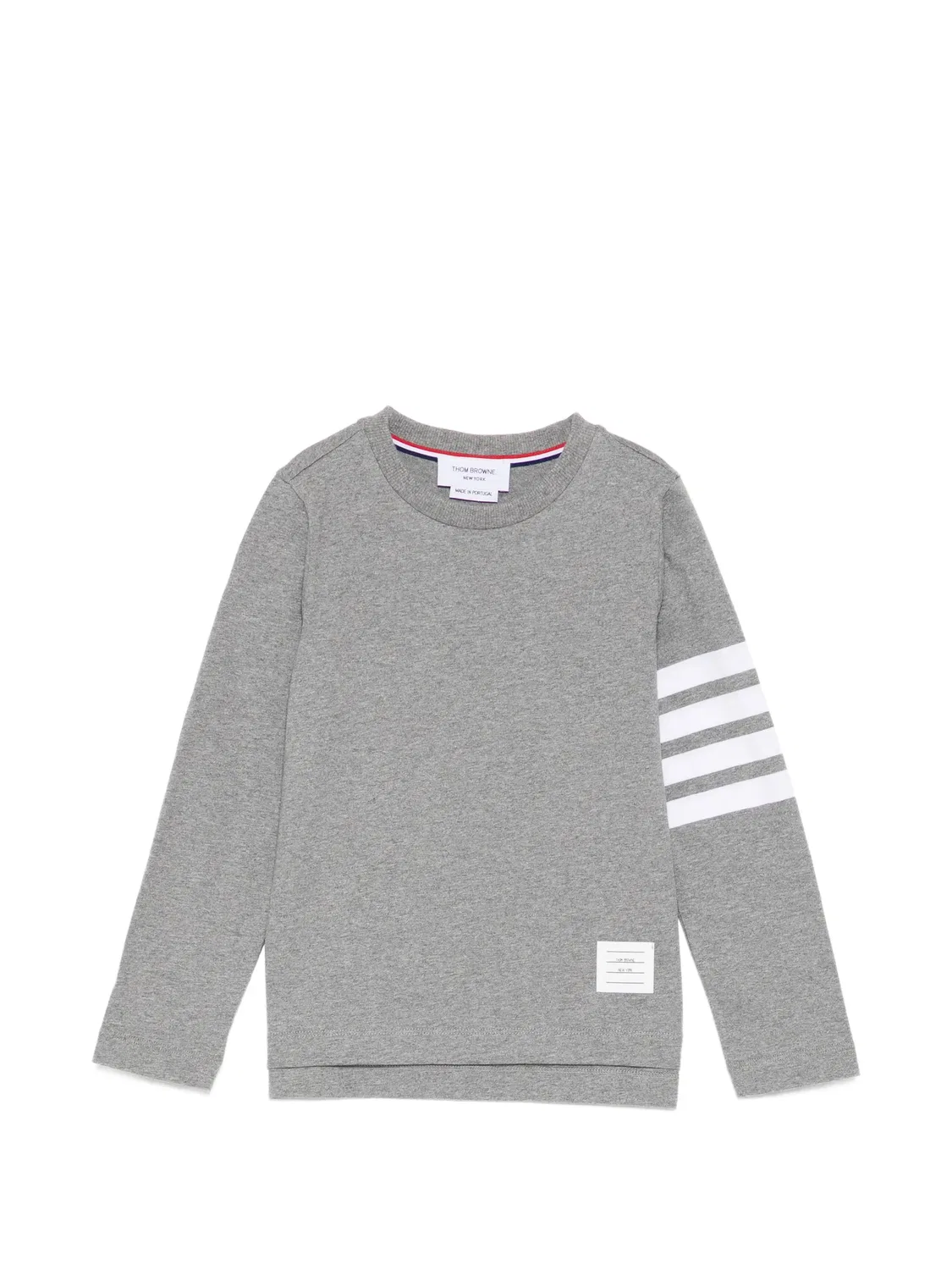 Полосатый топ с длинными рукавами Thom Browne Kids, серый