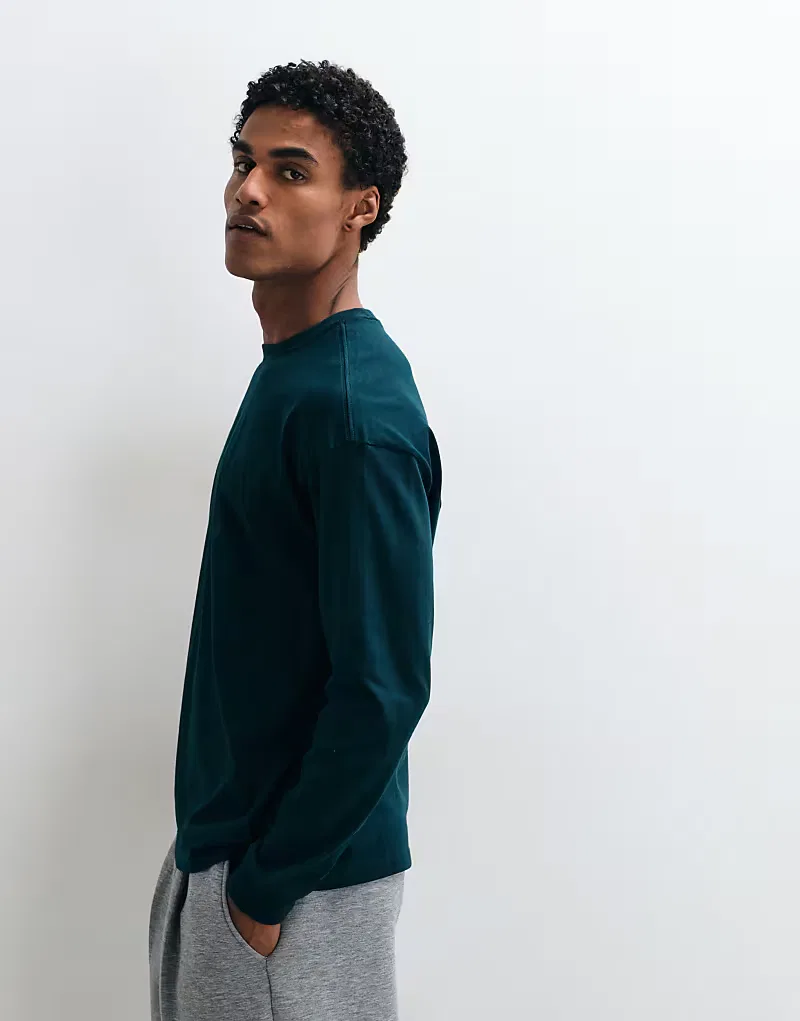 Футболка Adidas Originals с длинными рукавами и вышивкой на спине, зеленого — фото 4