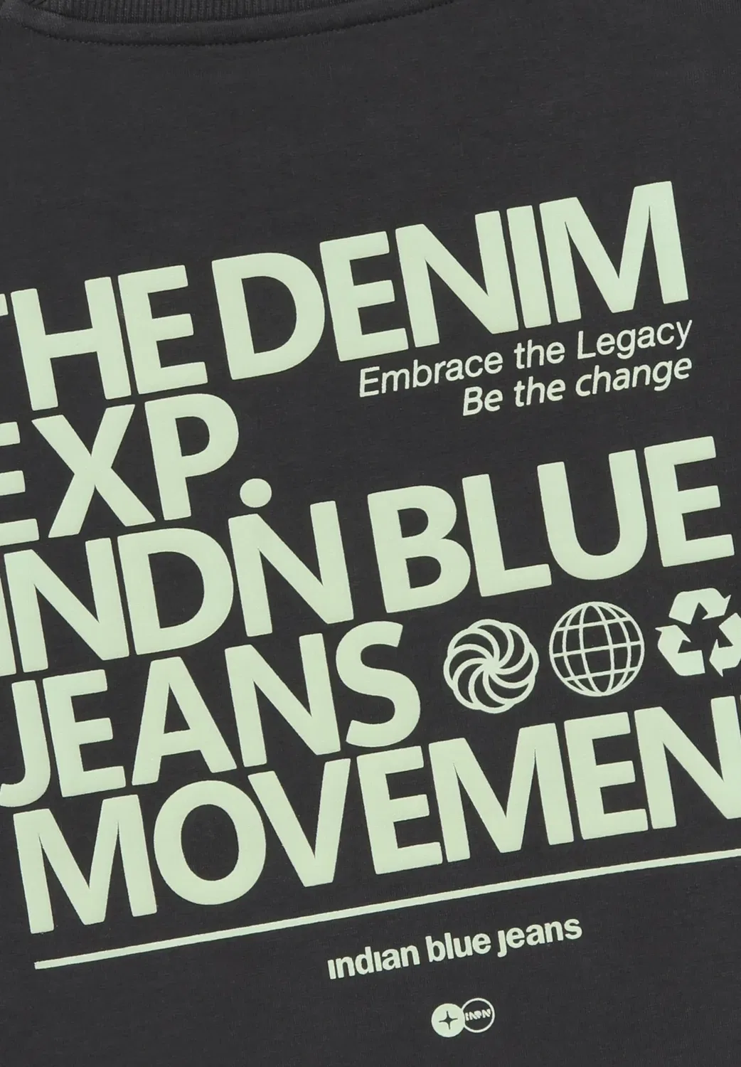 Свитер с принтом на груди и спине - толстовка Indian Blue Jeans, Antra Ash — фото 3