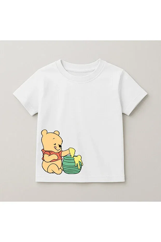 Детская футболка с принтом Winnie the pooh Svart Wear, White
