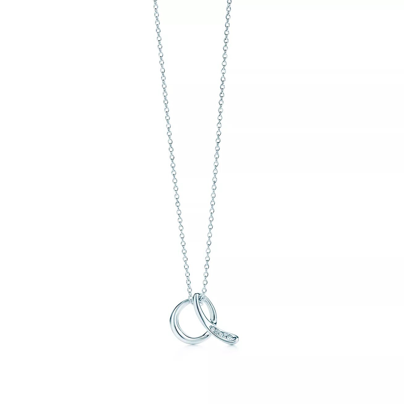 Колье Tiffany & Co. Alphabet Letter "A", серебро/бриллианты