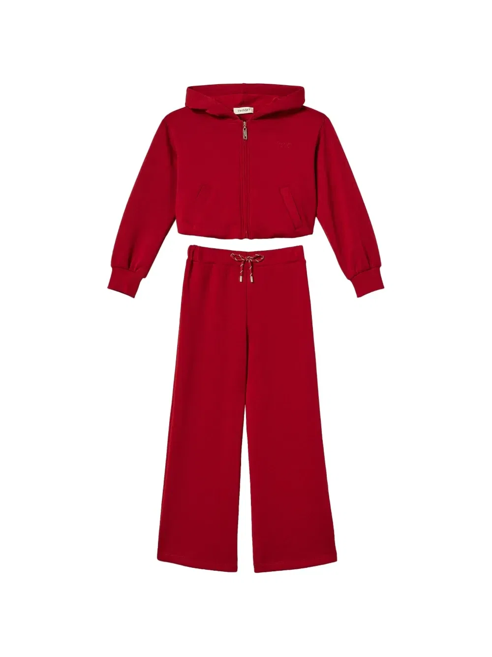 Худи из ткани «скуба» и широкие брюки Twinset Kids, красный