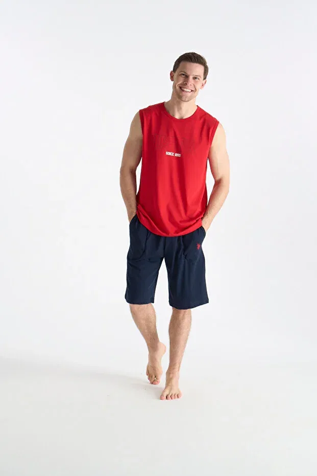 Мужской комплект пижамы с коротким рукавом U.S. Polo Assn., Red