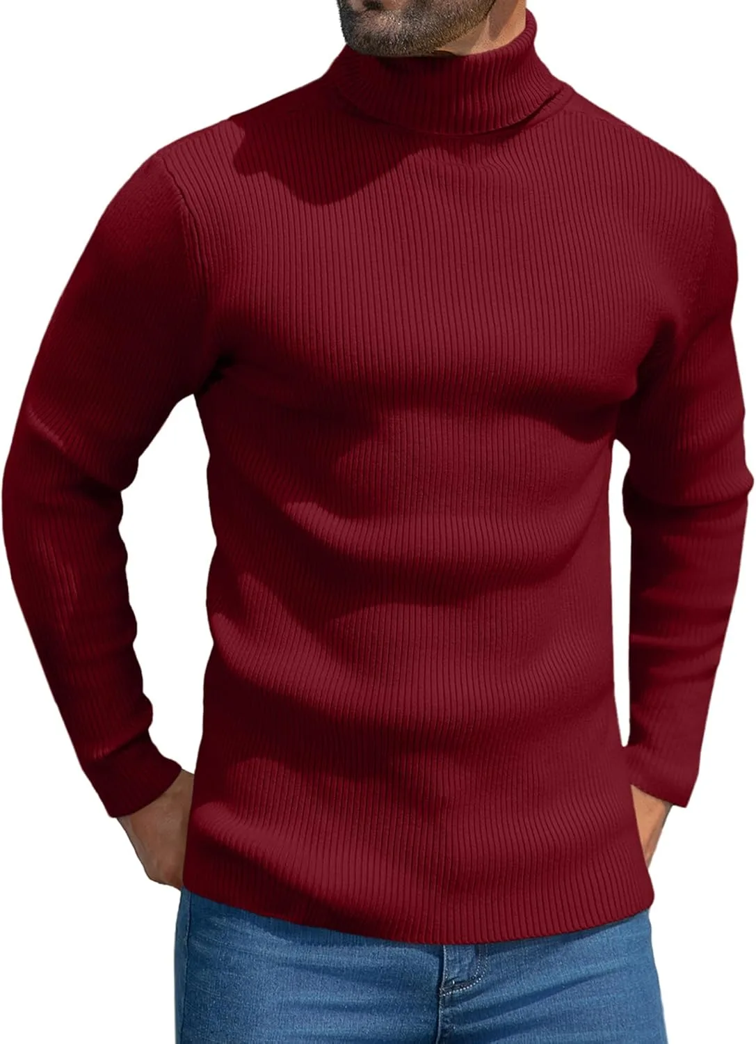 

Мужской вязаный свитер-водолазка Ribbed Slim Fit MioRoim