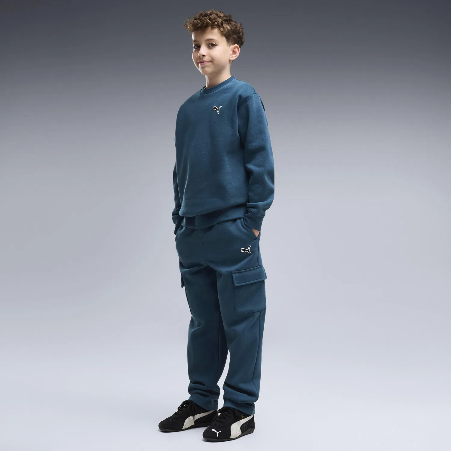 Детский спортивный костюм из флиса Essentials Elevated Relaxed Puma, Petrolblau — фото 2