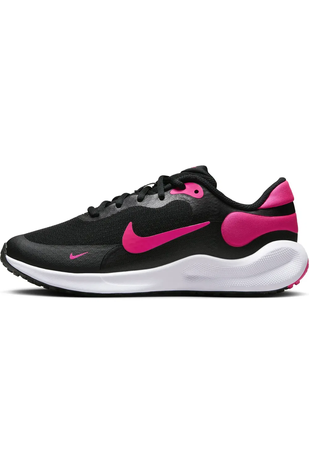 Кроссовки детские с амортизирующей стелькой Revolution 7 Nike, черный/ярко-розовый/белый — фото 2