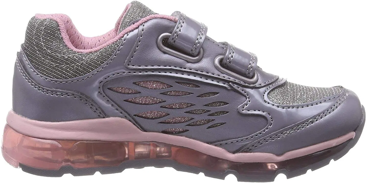 Детские кроссовки для девочек с подсветкой Android Girl B Geox, Grey Red