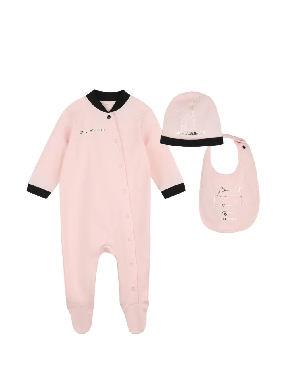 Комплект для новорожденного с логотипом Karl Lagerfeld Kids, розовый