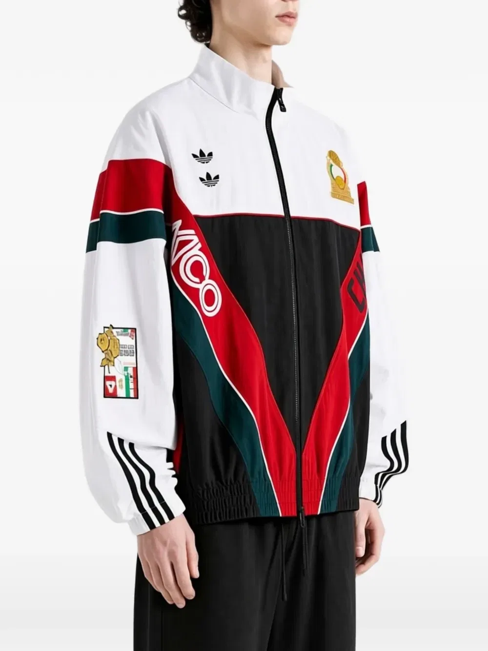 Куртка adidas X Willy Chavarria CDM в стиле колор-блок с нашивкой-логотипом, белый — фото 3