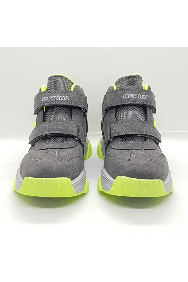 Детские ботинки для девочек водостойкие с ортопедической стелькой Pepino Kids, Gray-Yellow — фото 4
