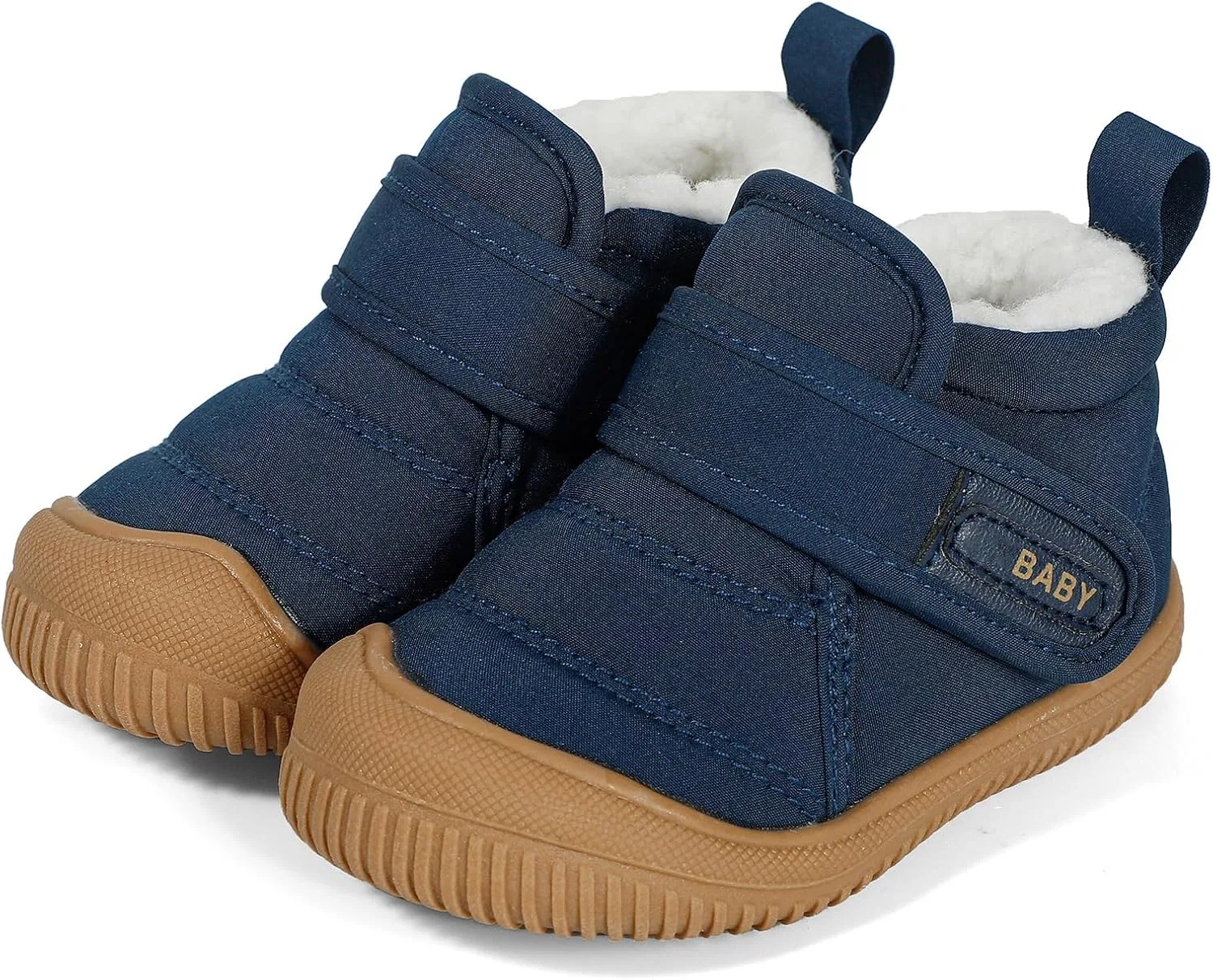 Детские зимние ботинки для мальчиков и девочек с тёплой подкладкой RAYORISA, Navy Blue — фото 4