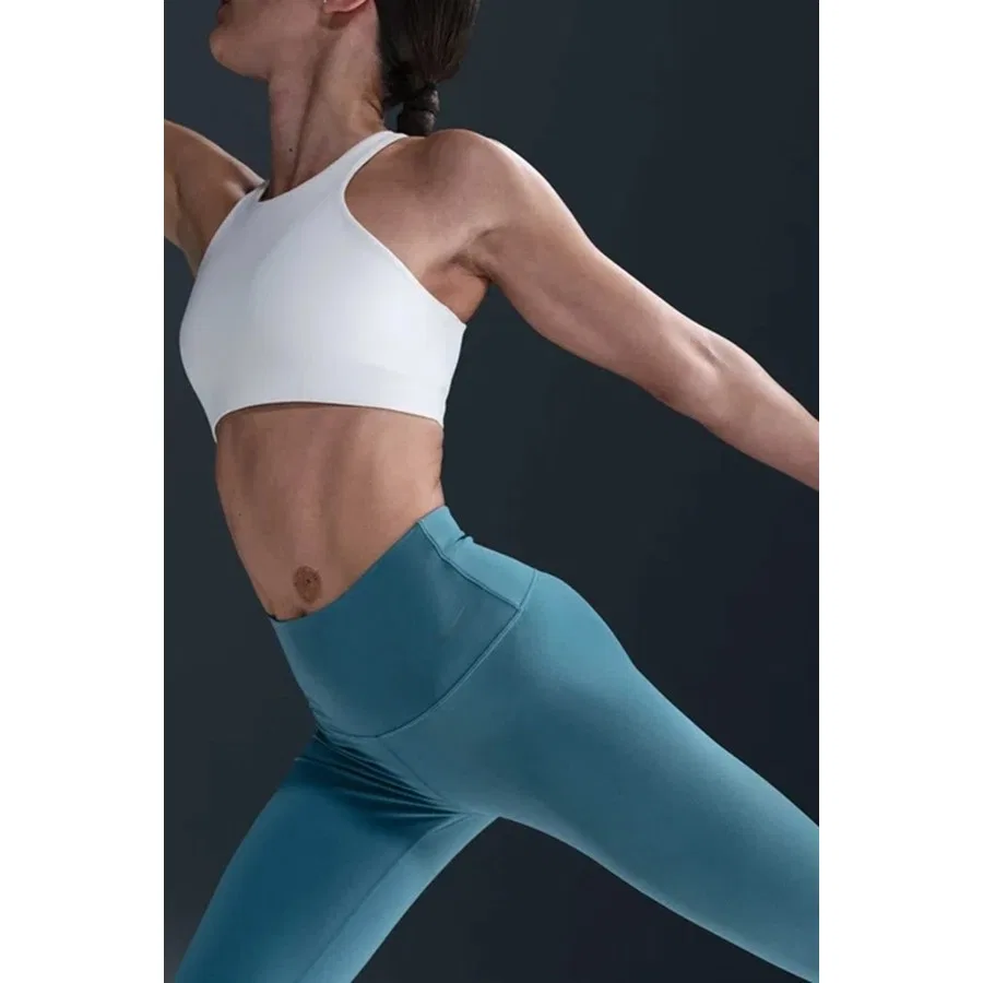 Женские тренировочные леггинсы 7/8 с высокой посадкой Dri Fit Zenvy Gentle Support Infina Soft, Nike, Синий — фото 3