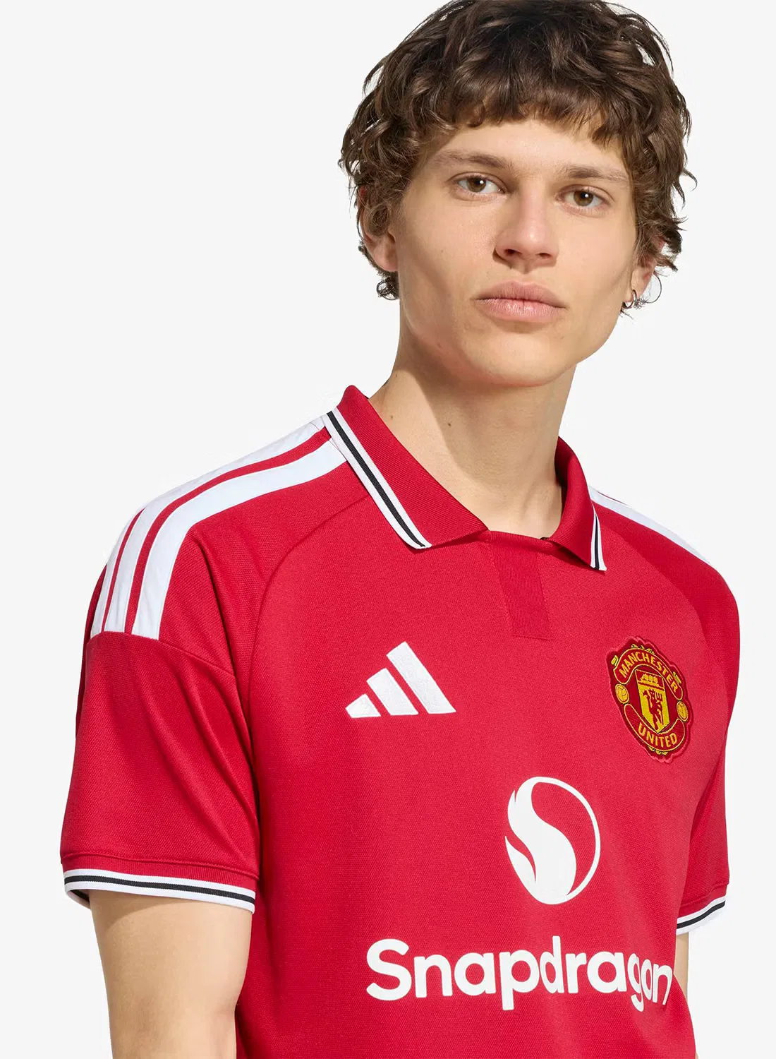 Футболка футбольная с принтом Manchester United Adidas, красный — фото 3