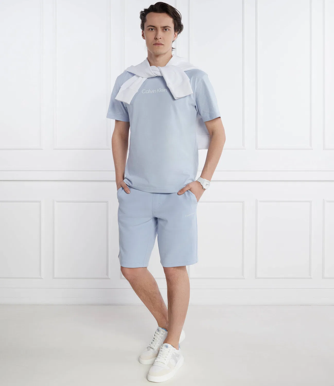 Футболка с круглым вырезом Calvin Klein, Azzurro — фото 2