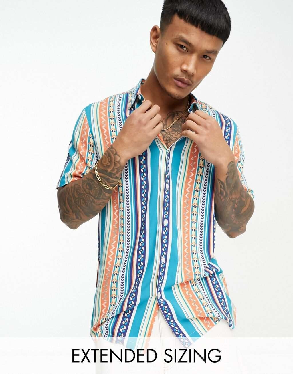 

Рубашка в ацтекскую полоску ASOS DESIGN