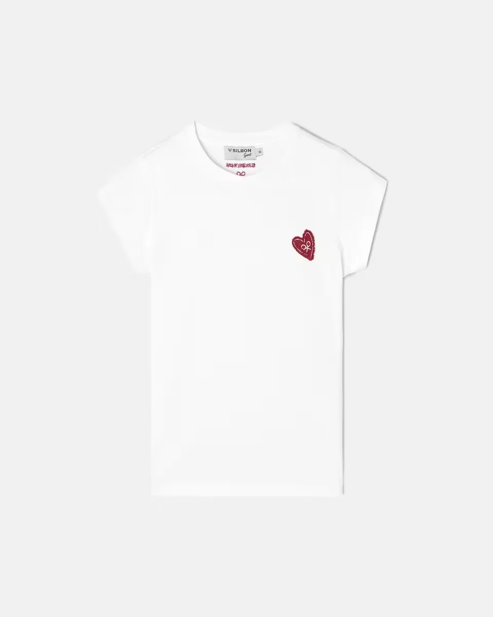 

Футболка с короткими рукавами Girl's Love Silbon, белый