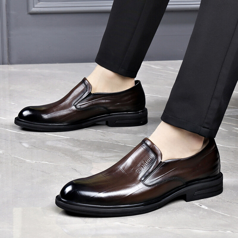 Туфли LUOMAIKE Dress Shoes Men Low-Top, коричневый — фото 4