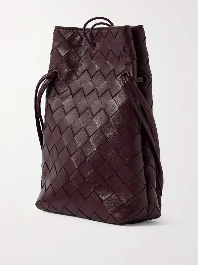 Кожаный чехол для телефона Andiamo Intrecciato BOTTEGA VENETA, красный — фото 4