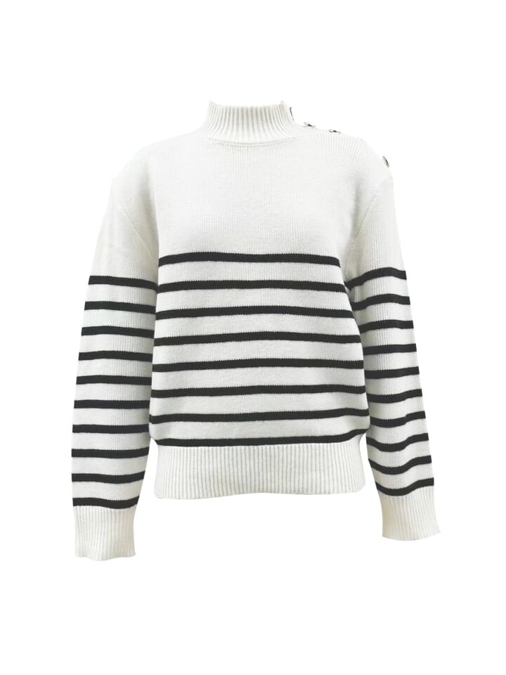 

Пуловер GINI LONDON Stricktop Gini Stripe, цвет off-white