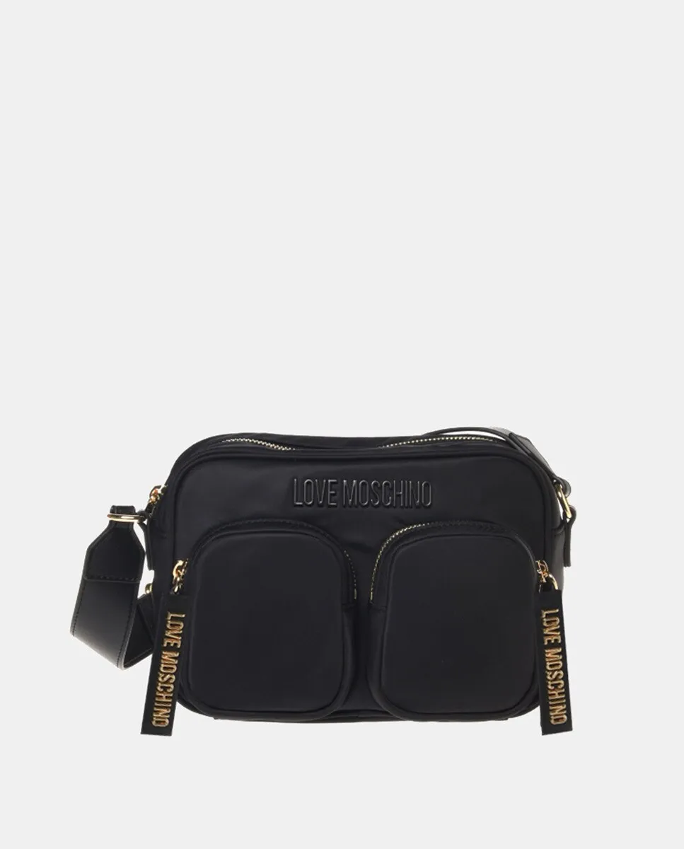 

Черная нейлоновая сумка через плечо на молнии Love Moschino, Черный, Черная нейлоновая сумка через плечо на молнии Love Moschino