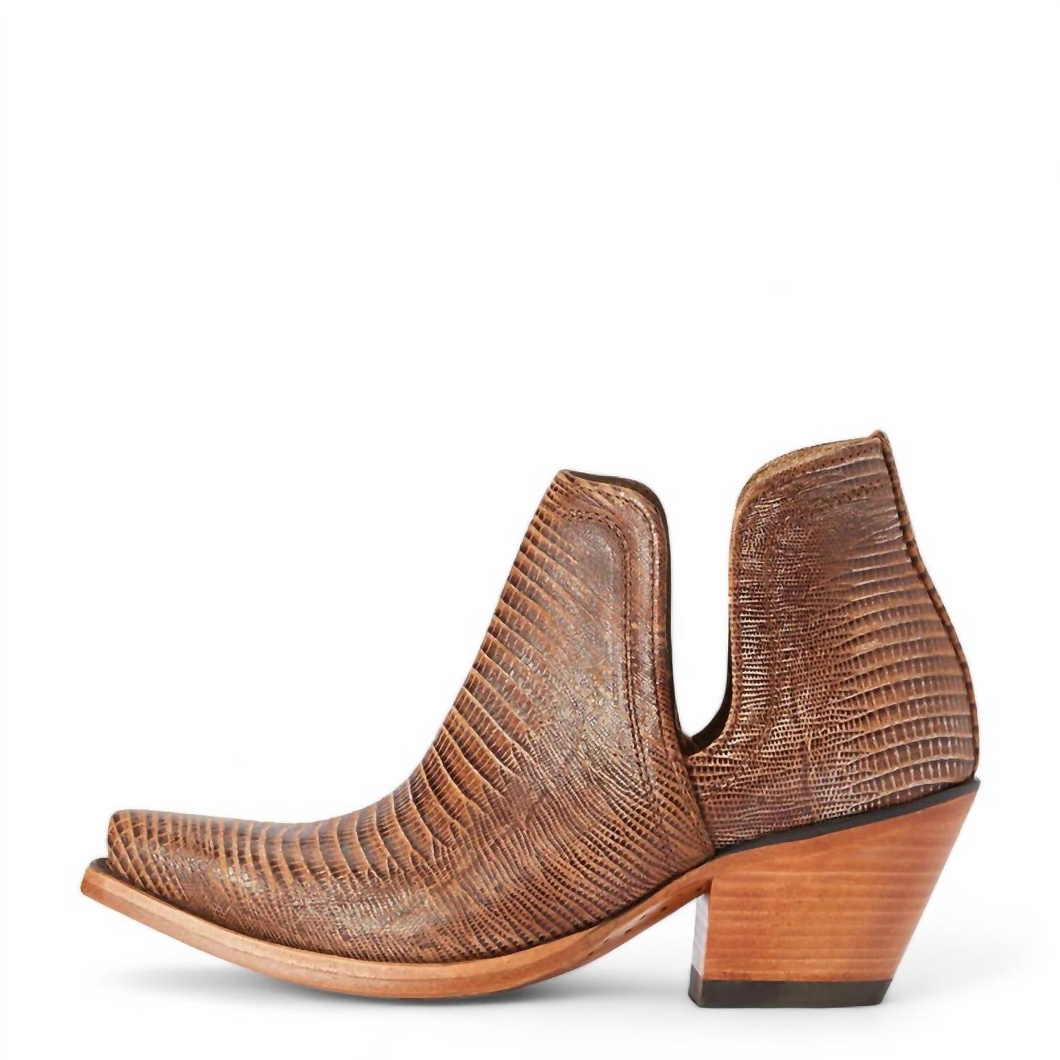 Женские ботильоны Dixon с коричневым принтом под ящерицу ARIAT — фото 3