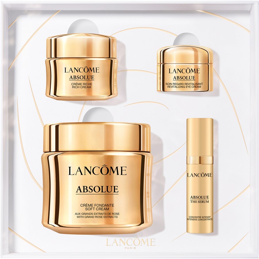 

Крем для лица Lancôme Absolue Soft Cream Set, Absolue Soft Cream 60 ml + Absolue The Serum 5 ml + Revitalizing Eye Cream 5 ml + Absolue Rich Cream 15 ml / 1 Stk.