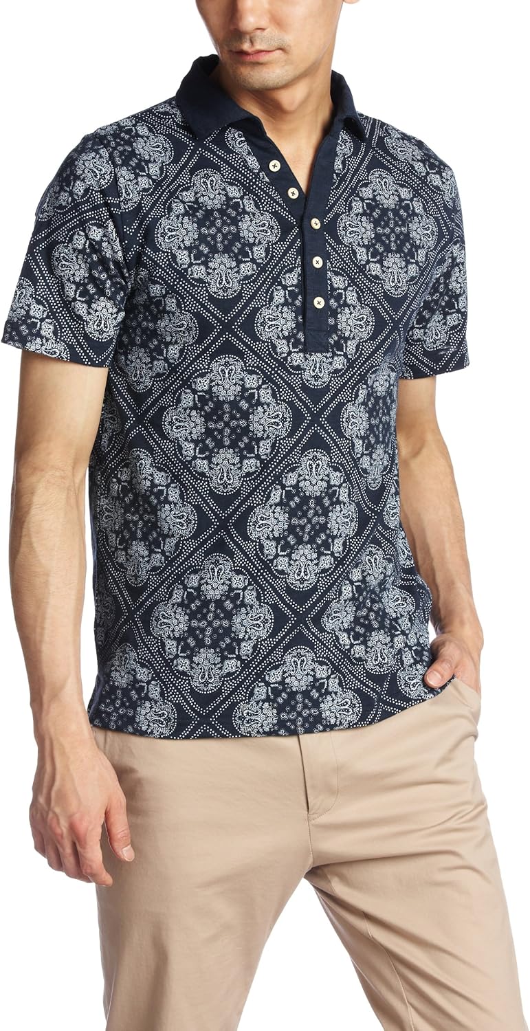 

Поло с принтом банданы Pincponc, темно-синий