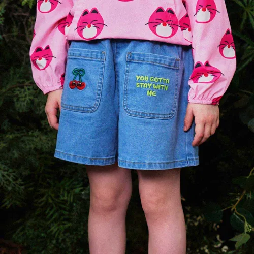Детские джинсы MINIDOU Heart Cherry Denim Pants — фото 2