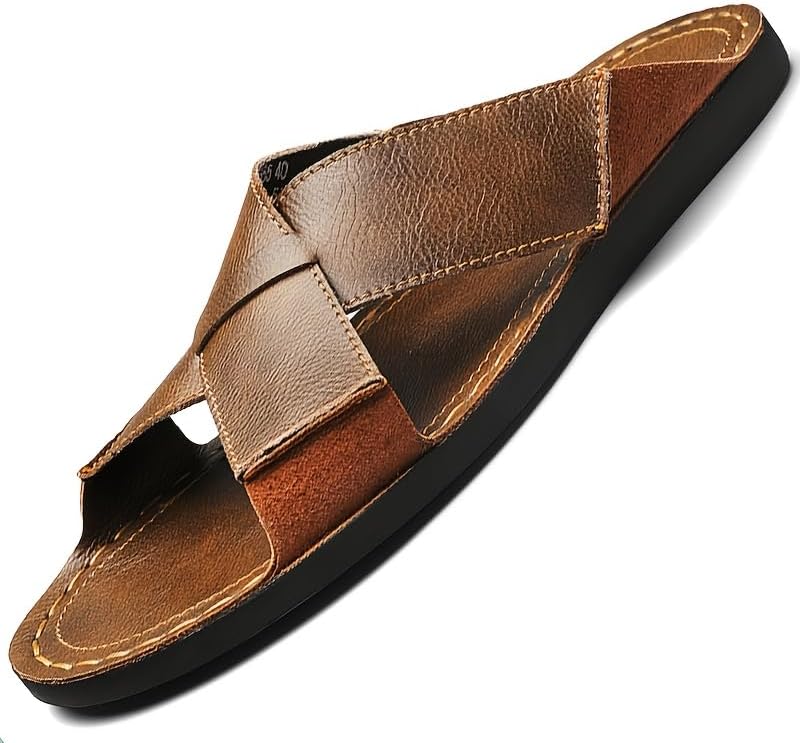 

Мужские слипоны-сандалии удобны и не скользят летом, модные и подходят как для ношения дома, так и на улице Clolinde, коричневый