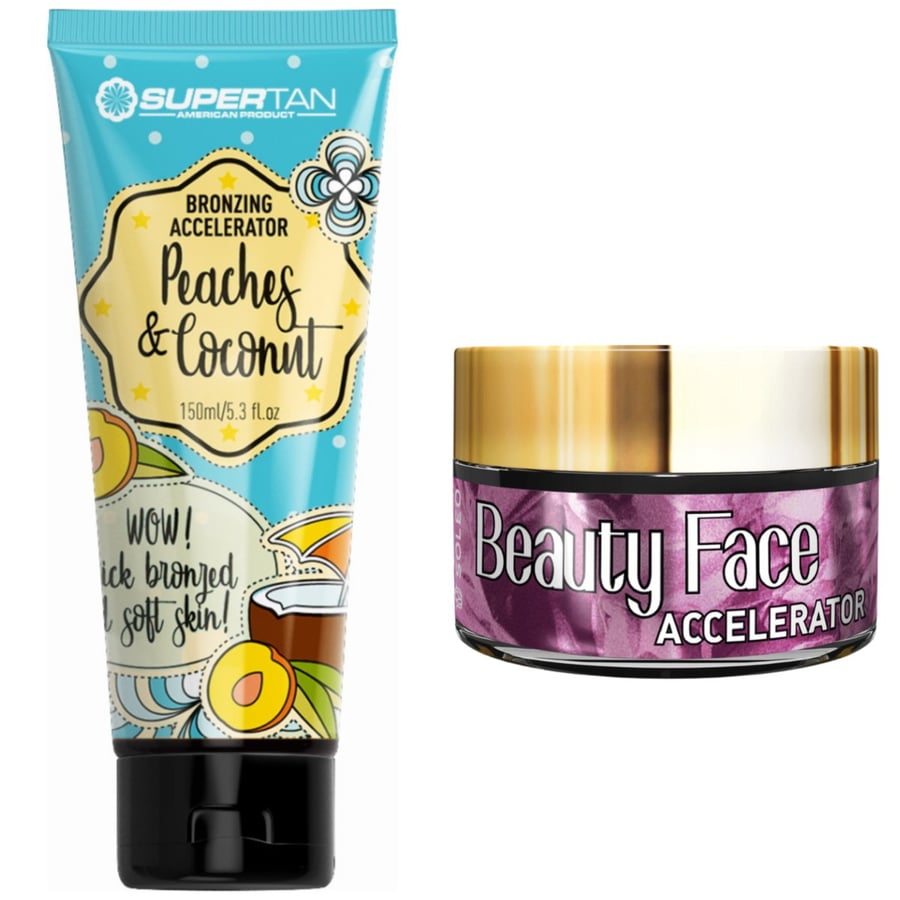 

Крем-кокос SuperTan Peaches + Баночка Beauty Face