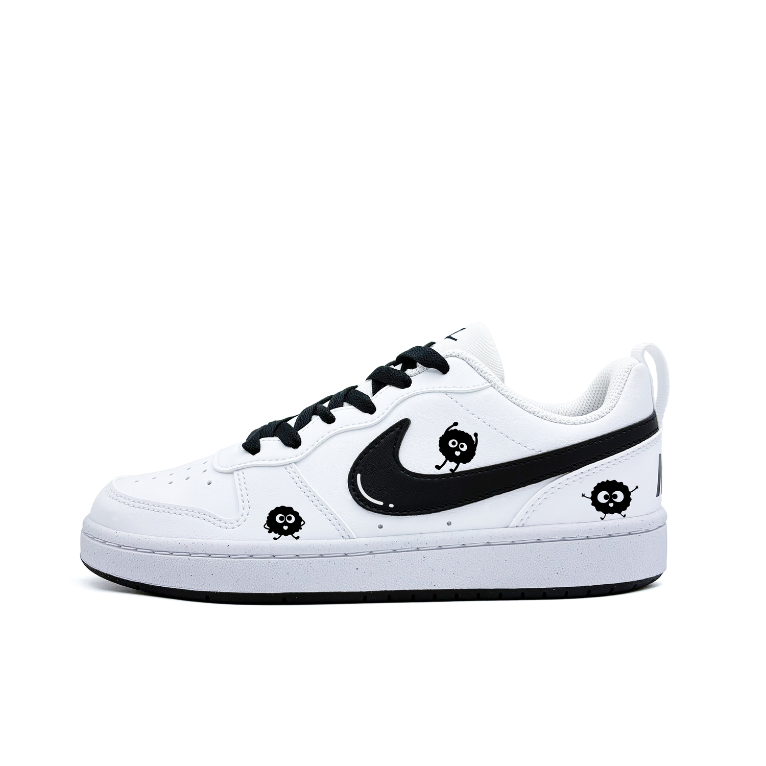 

Nike Court Borough Coal Monster Synthetic Leather Abrasion Resistant Low top Skateboard Shoes Black White Teenagers