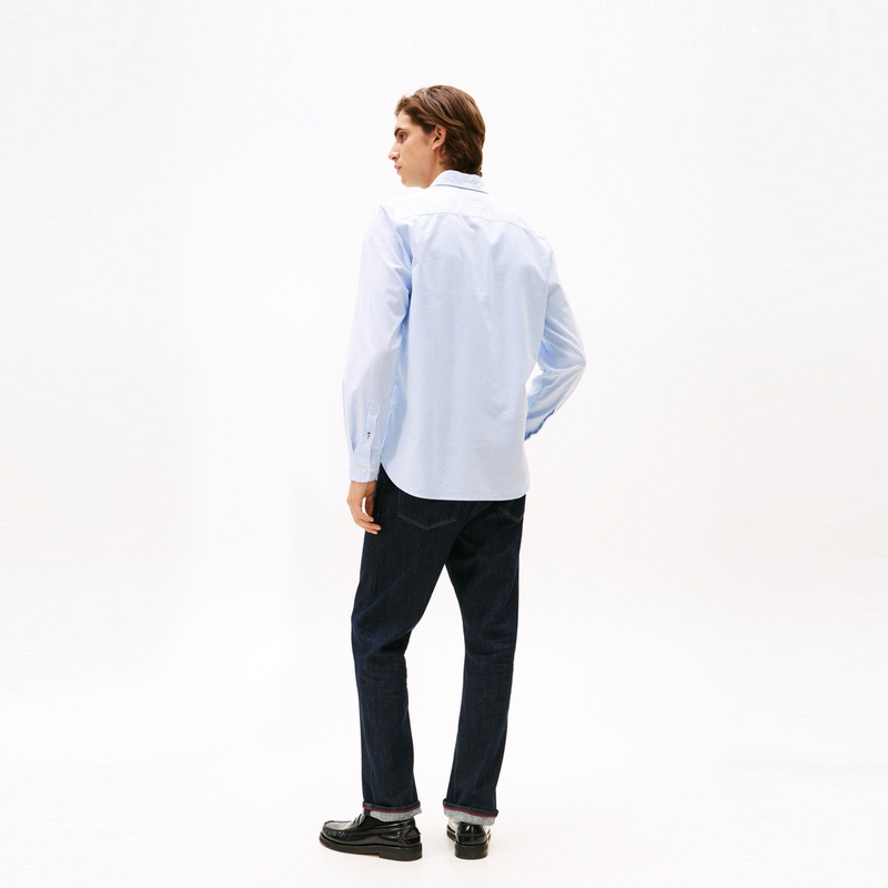 Tommy Hilfiger Рубашка Men's Blue White Stripes C39 — фото 4