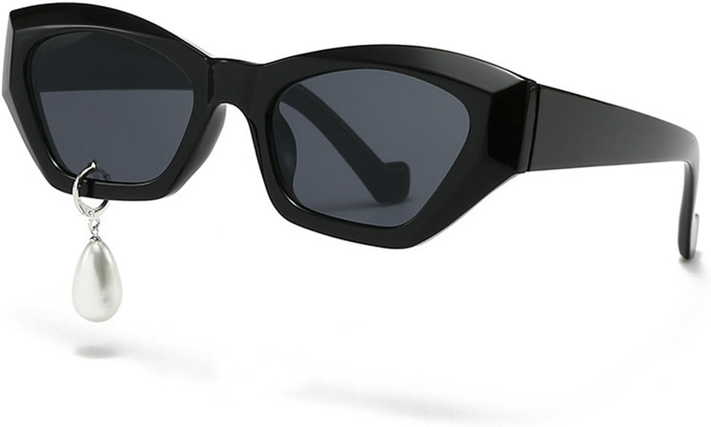 

Laureles Модные женские солнцезащитные очки с жемчужными серьгами, леопардовый кошачий глаз, солнцезащитные очки в стиле Y2k, мужские и женские солнцезащитные очки, C1