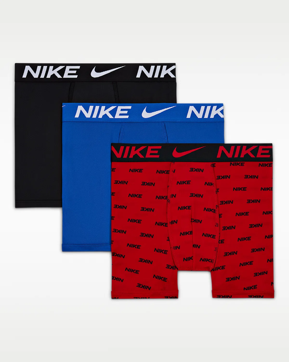 Детские боксеры Dri-FIT Micro Print (3 шт.) Nike, Multi-Color/University Red