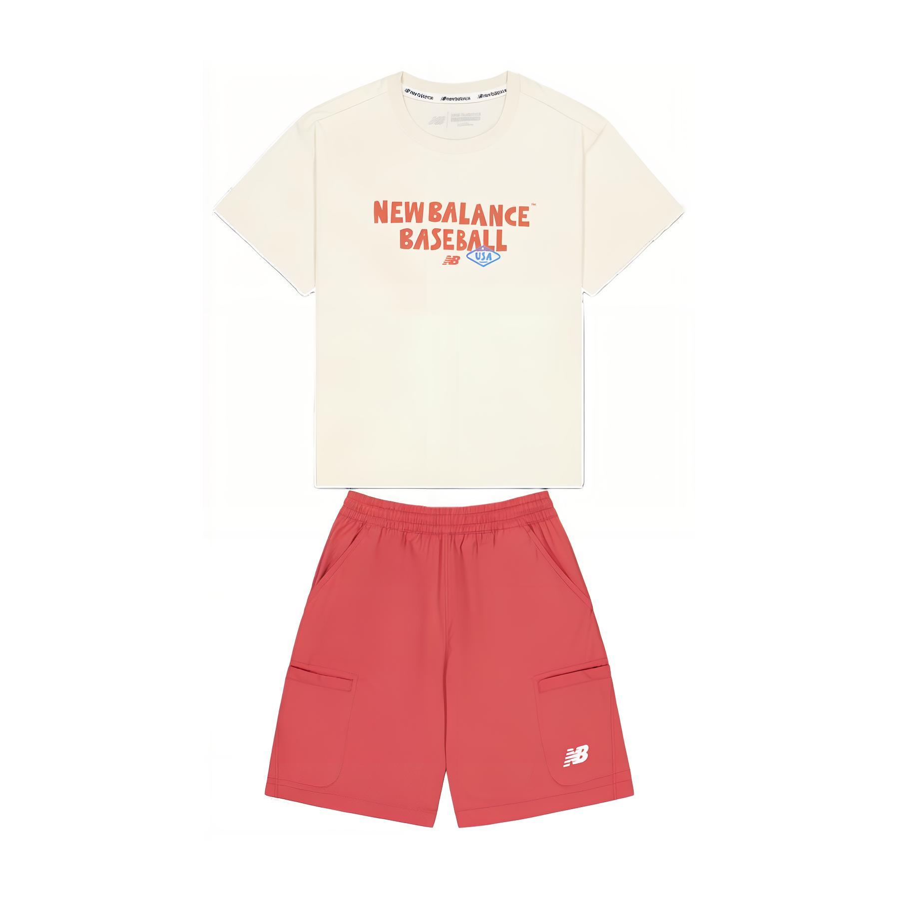 Повседневный спортивный костюм Kids' New Balance (белый+красный) — фото 2