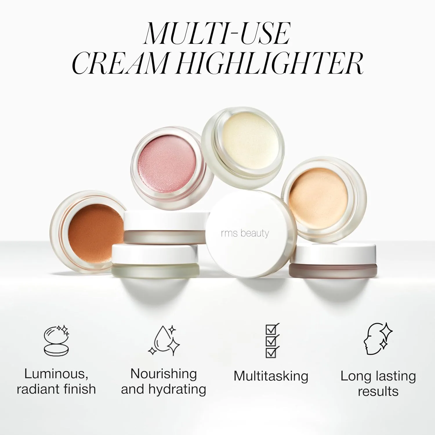 RMS Beauty Luminizer - кремовый хайлайтер для лица и внутреннего уголка глаза, сияющий бальзам для лица, придающий коже сияние. 4.82 г (1 шт.), Champagne Rose — фото 2