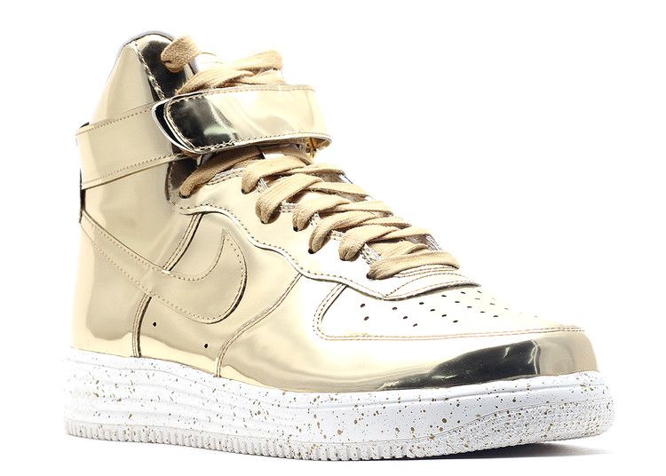 Кроссовки Nike Lunar Force 1 Hi Sp 'Liquid Gold', золотой — фото 2