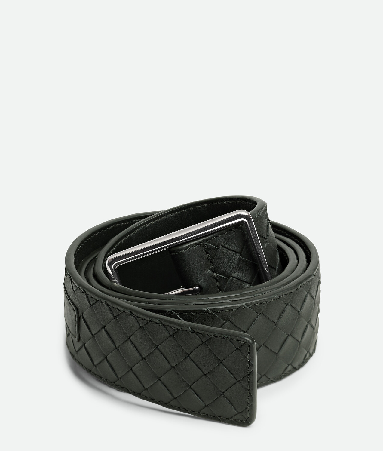 Intrecciato piccolo belt BOTTEGA VENETA, темно-зеленый — фото 3