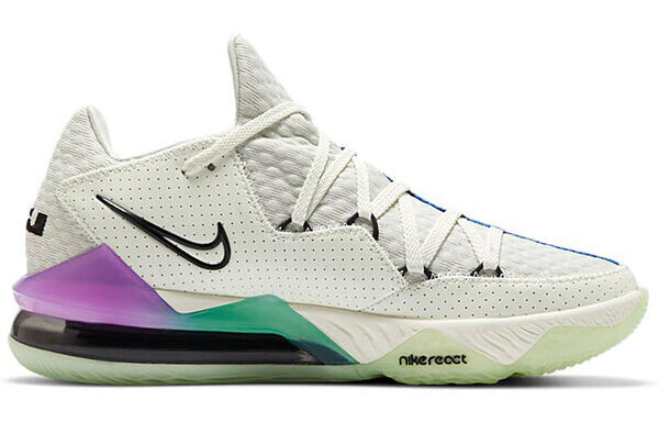 Кроссовки Nike LeBron 17 Low EP 'Glow In The Dark', цвет spruce aura/black/racer blue/sail — фото 2