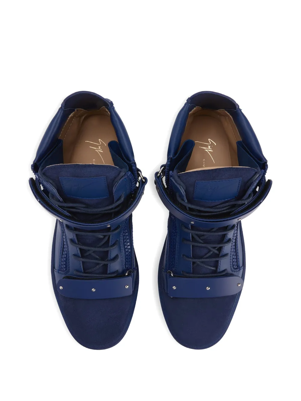 Высокие кеды COBY MATT на шнуровке Giuseppe Zanotti, синий — фото 4