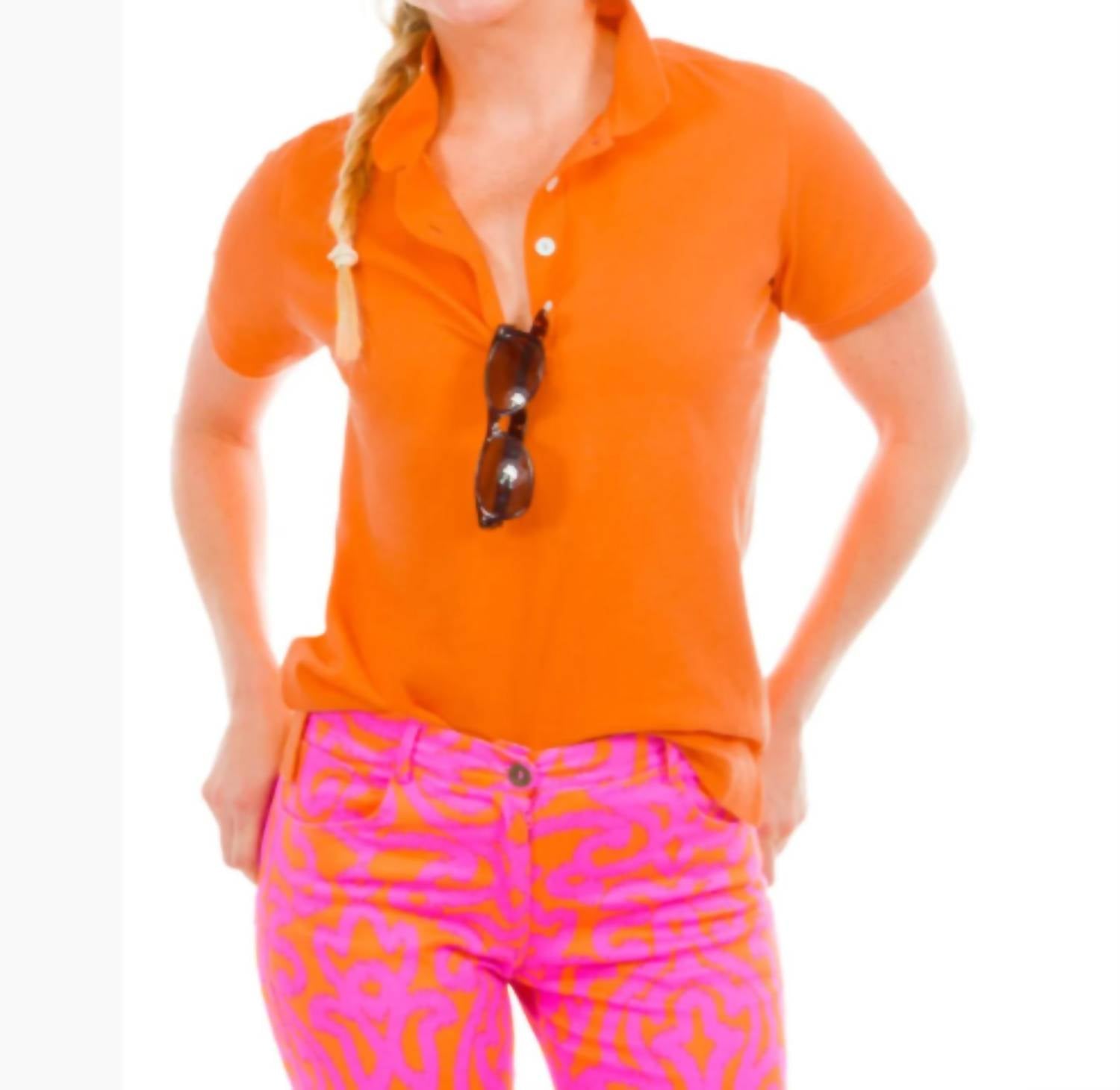 

Поло без воротника оранжевое GRETCHEN SCOTT