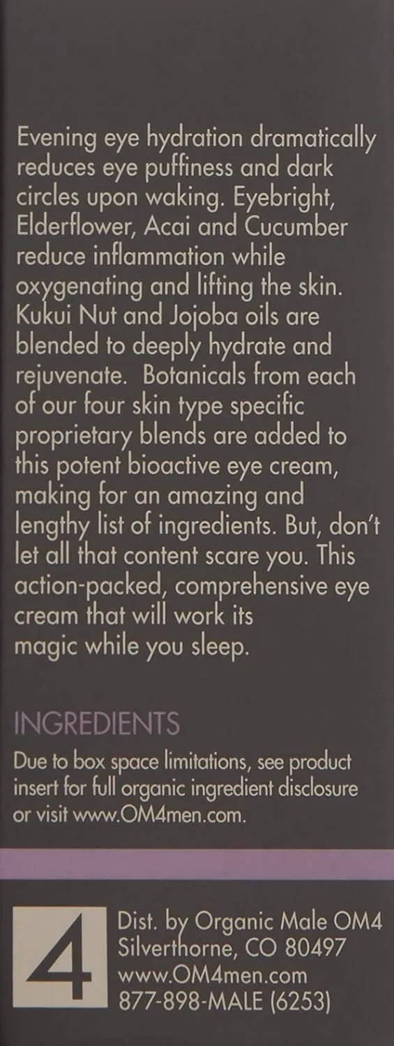 Organic Male OM4 Prevent: Eyebright Age Defying Moisture Complex Eye Cream - Супернасыщенный крем для глаз для мужчин, улучшающий увлажнение и уменьшающий темные круги под глазами. 28.35 г (1 шт.) — фото 3
